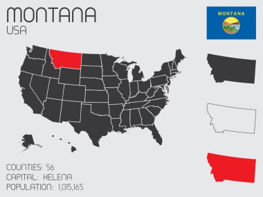 Montana State için Infographic öğeleri kümesi