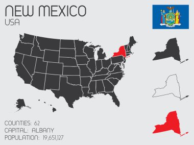 Infographic öğeleri New York eyaleti için kümesi