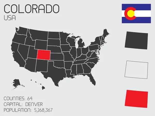 Eine Reihe von infografischen Elementen für den Zustand von colorado — Stockfoto