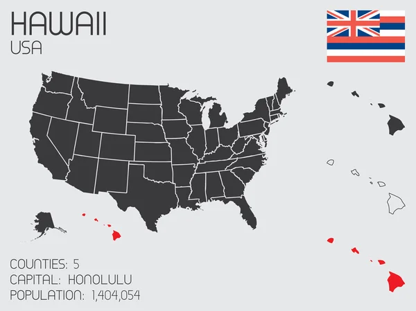 Uppsättning Infographic element för delstaten Hawaii — Stockfoto