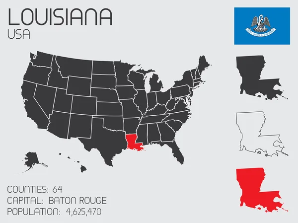 路易斯安那州的信息图表元素集 — 图库照片