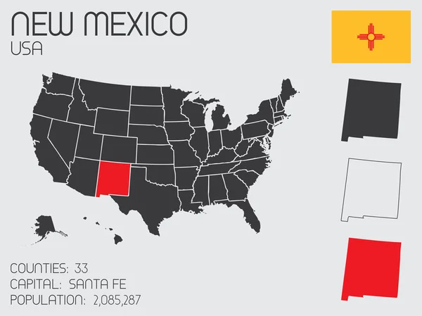 Conjunto de Elementos Infográficos para el Estado de Nuevo México — Foto de Stock