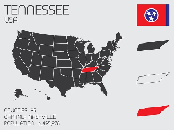 Set of Infographic Elements for the State of Tennessee — Stok Foto