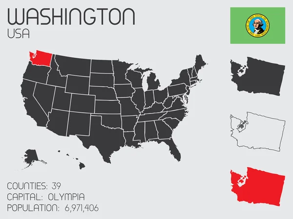 Set Infographic elementen voor de staat van Washington — Stockfoto