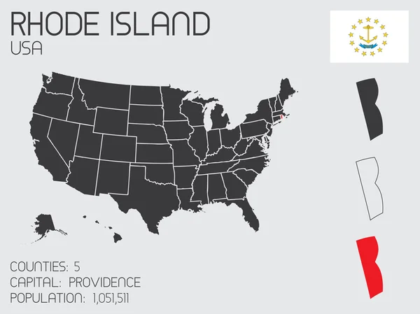 Set of Infographic Elements for the State of Rhode Island — Stock Photo, Image