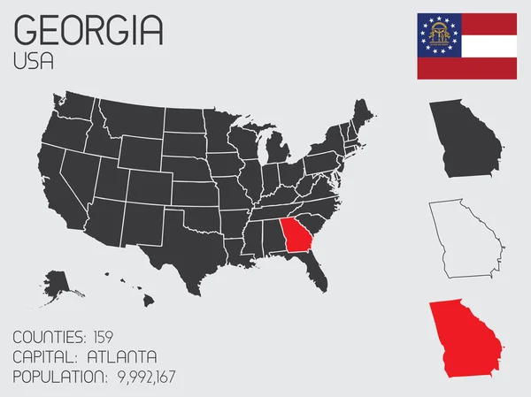 Set Infographic elementen voor de staat Georgia — Stockvector