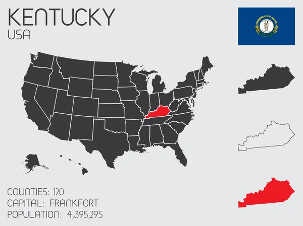 Conjunto de elementos infográficos para o estado de Kentucky — Vetor de Stock