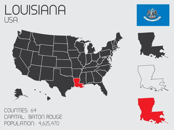 Set of Infographic Elements for the State of Louisiana — Stock Vector