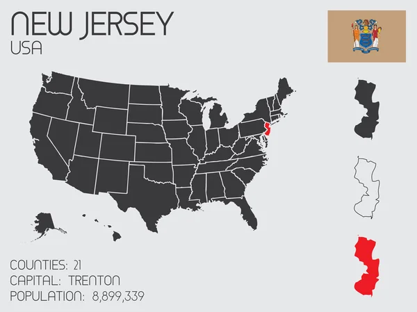 Conjunto de elementos infográficos para o estado de Nova Jersey — Vetor de Stock