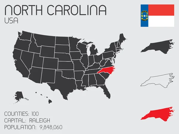 Set of Infographic Elements for the State of North Carolina — Stock Vector