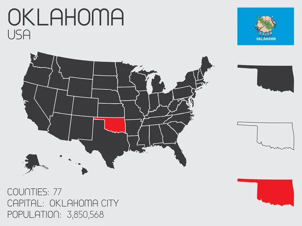 Conjunto de elementos infográficos para o estado de Oklahoma — Vetor de Stock