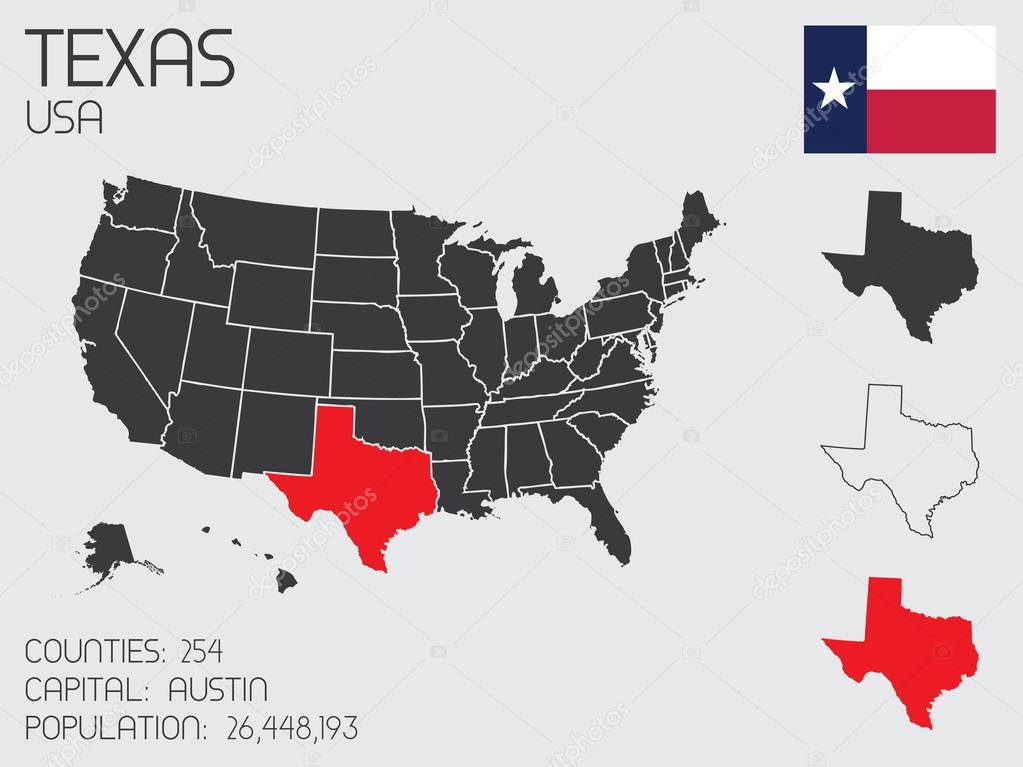 Set of Infographic Elements for the State of Texas