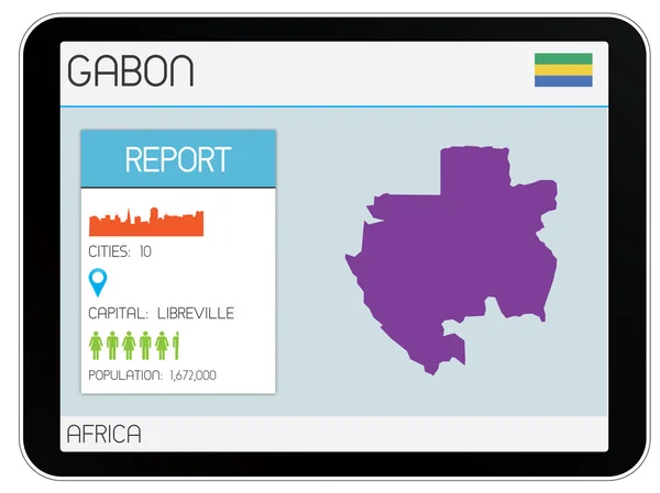 Zestaw elementów plansza dla kraju z Gabonu — Zdjęcie stockowe