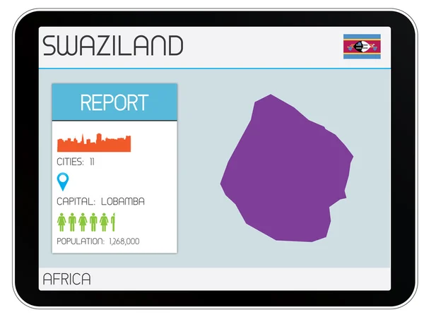 Uppsättning Infographic element för landet av Swaziland — Stockfoto