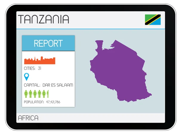 Uppsättning Infographic element för landet Tanzania — Stockfoto