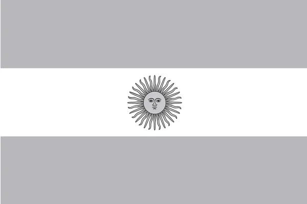 Bandera de escala de grises ilustrada del país de Argentina — Foto de Stock
