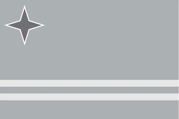 Geïllustreerd grijswaarden vlag van het land van Aruba — Stockfoto