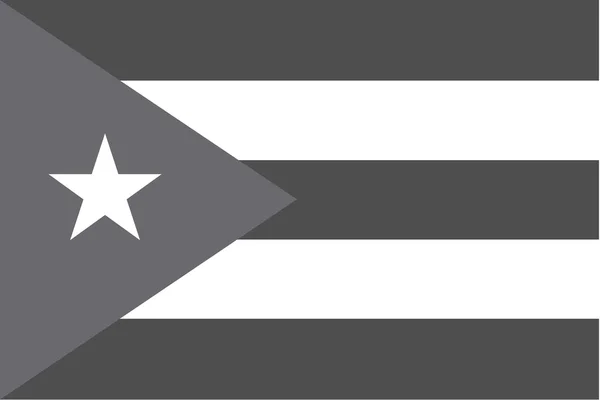 Bandera ilustrada en escala de grises del país de Cuba —  Fotos de Stock