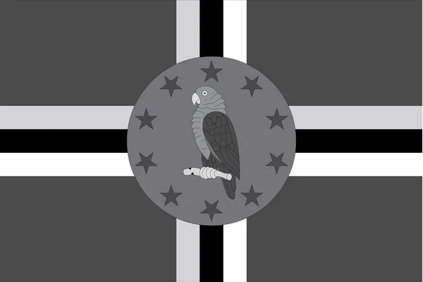 Ілюстрована градації сірого прапор країні Домініка — стокове фото