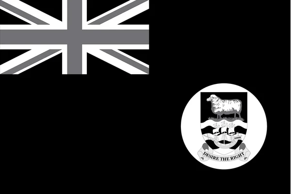 Illustrated grayscale flag of the country of Falkland Islands — Stock Photo, Image