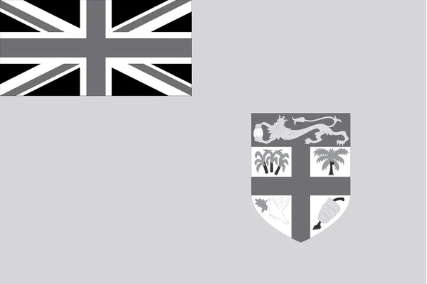 Bandera de escala de grises ilustrada del país de Fiji — Foto de Stock