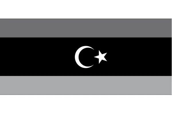 Illustrated grayscale flag of the country of Libya 46 — Stock Photo, Image