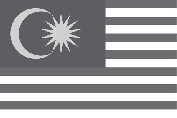 Malezya ülke bayrağı gri tonlamalı resimli — Stok fotoğraf