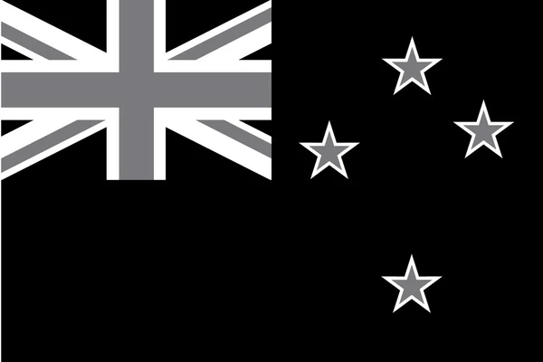Απεικονίζεται σε κλίμακα του γκρι σημαία της χώρας Νέα Ζηλανδία — Φωτογραφία Αρχείου
