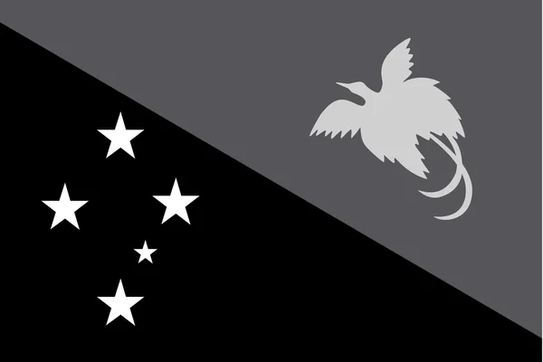 Illustrated grayscale flag of the country of Papua New Guinea — Stock Photo, Image