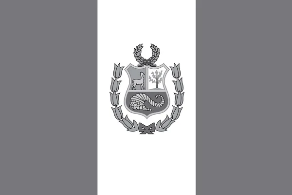Ilustrovaný stupňů šedi vlajka země Peru — Stock fotografie