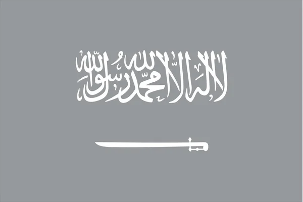 Drapeau illustré en niveaux de gris du pays d'Arabie Saoudite — Photo