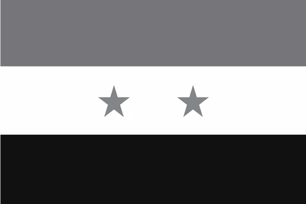 Illustrated grayscale flag of the country of Syria — Stock Photo, Image