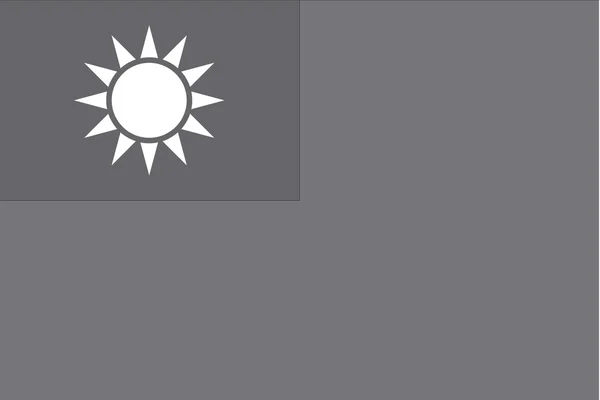 Bandeira ilustrada em tons de cinza do país de Taiwan — Fotografia de Stock