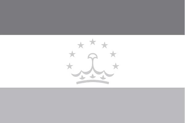 Bandeira ilustrada em tons de cinza do país do Tajiquistão — Fotografia de Stock