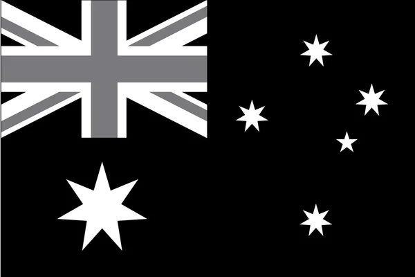 Illustrated grayscale flag of the country of Australia — Stock Vector