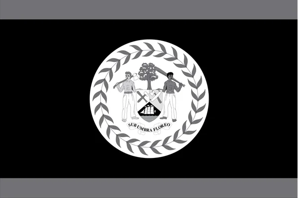Απεικονίζεται σε κλίμακα του γκρι σημαία της χώρας του Μπελίζ — Διανυσματικό Αρχείο