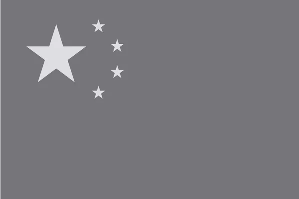 Ilustrovaný stupňů šedi vlajka země Čína — Stockový vektor