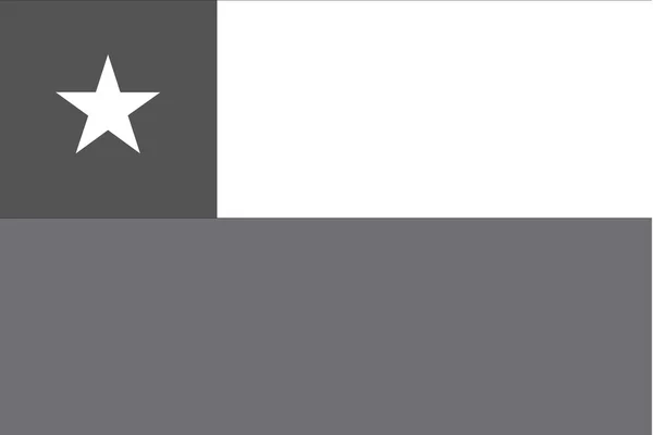 Illustrated grayscale flag of the country of Chile — Stock Vector