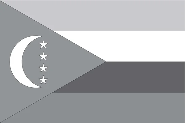 Abgebildete Graustufen-Flagge des Landes der Komoren — Stockvektor