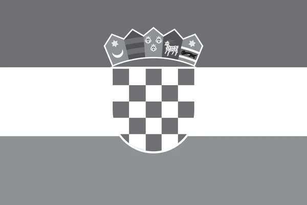 Illustrated grayscale flag of the country of Croatia — Stock Vector