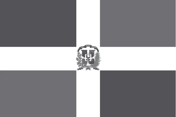 Illustrated grayscale flag of the country of Dominican Republic — Stock Vector