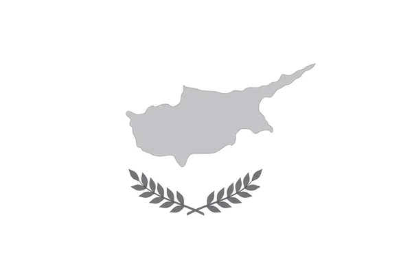 Απεικονίζεται σε κλίμακα του γκρι σημαία του κράτους της Κύπρου — Διανυσματικό Αρχείο