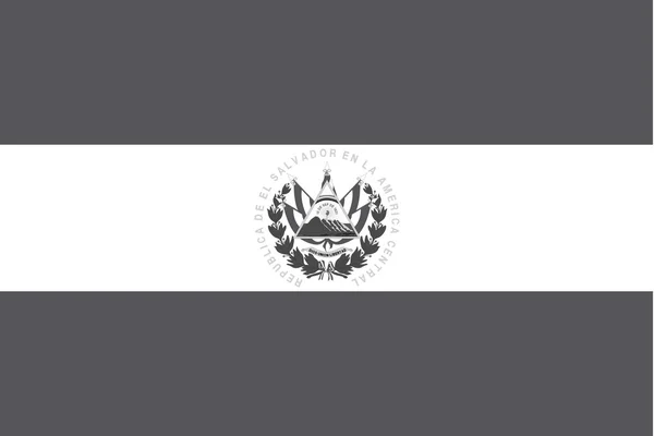 Drapeau illustré en niveaux de gris du pays d'El Salvador — Image vectorielle