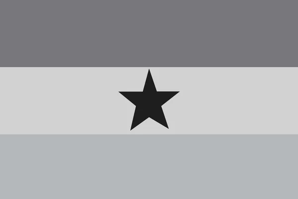 Bandera de escala de grises ilustrada del país de Ghana — Vector de stock