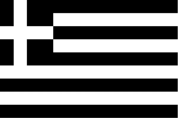 Illusztrált szürkeárnyalatos az ország Görögország zászlaja — Stock Vector