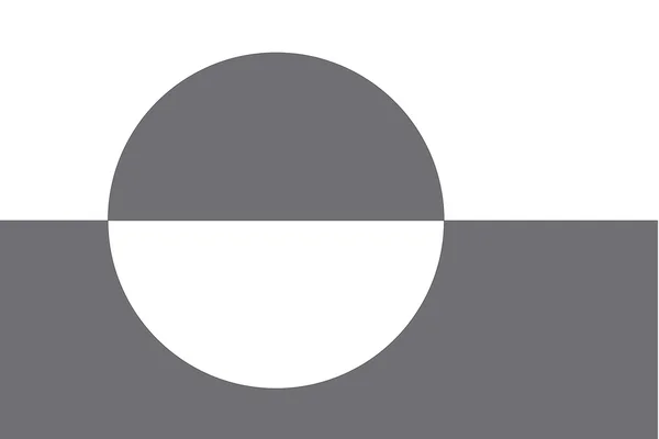 Illusztrált szürkeárnyalatos az ország Grönland zászlaja — Stock Vector