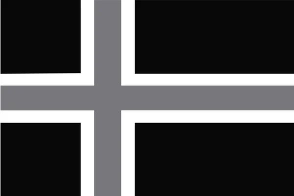 Abgebildete Graustufen-Flagge des Landes Island — Stockvektor