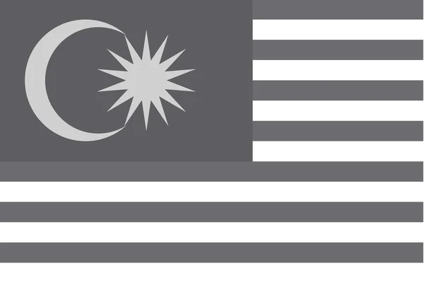 Illustrated grayscale flag of the country of Malaysia — Stock Vector