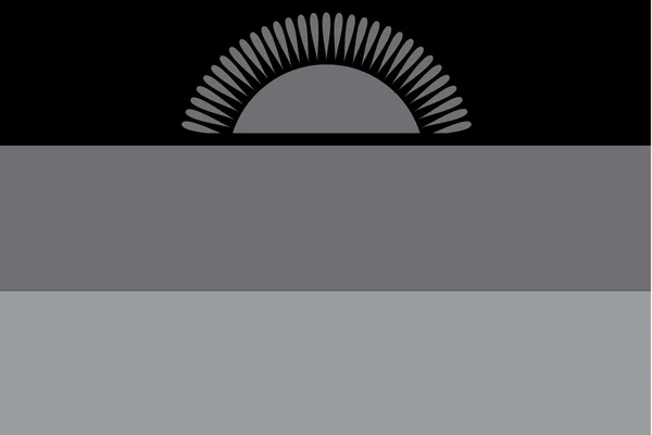 Drapeau illustré en niveaux de gris du pays du Malawi — Image vectorielle