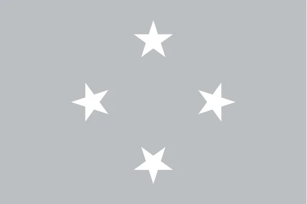 Bendera skala abu-abu yang diilustrasikan dari negara Mikronesia - Stok Vektor